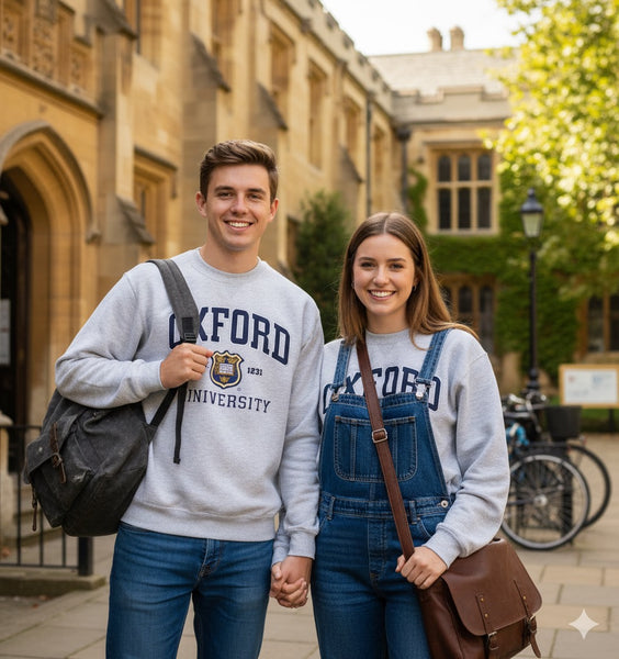 OU201 Unisex Licensed Oxford University Sweatshirt Sports Grey - British Heritage Brands