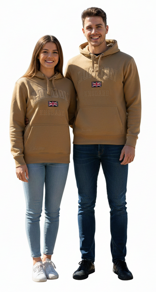 Free Union Jack Pin Badge Unisex London England Sweatshirt Desert Storm