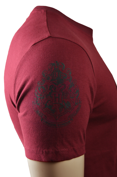 Licensed Unisex Harry Potter Platform 9 3/4 Applique Embroidery with sleeve print t-shirt