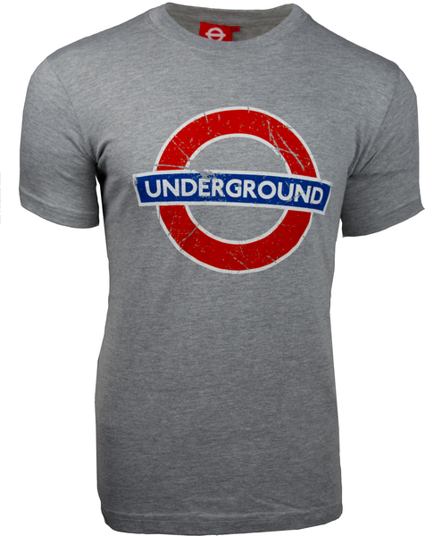 Licensed TFL101GUND Unisex London Undergound T Shirt Grey