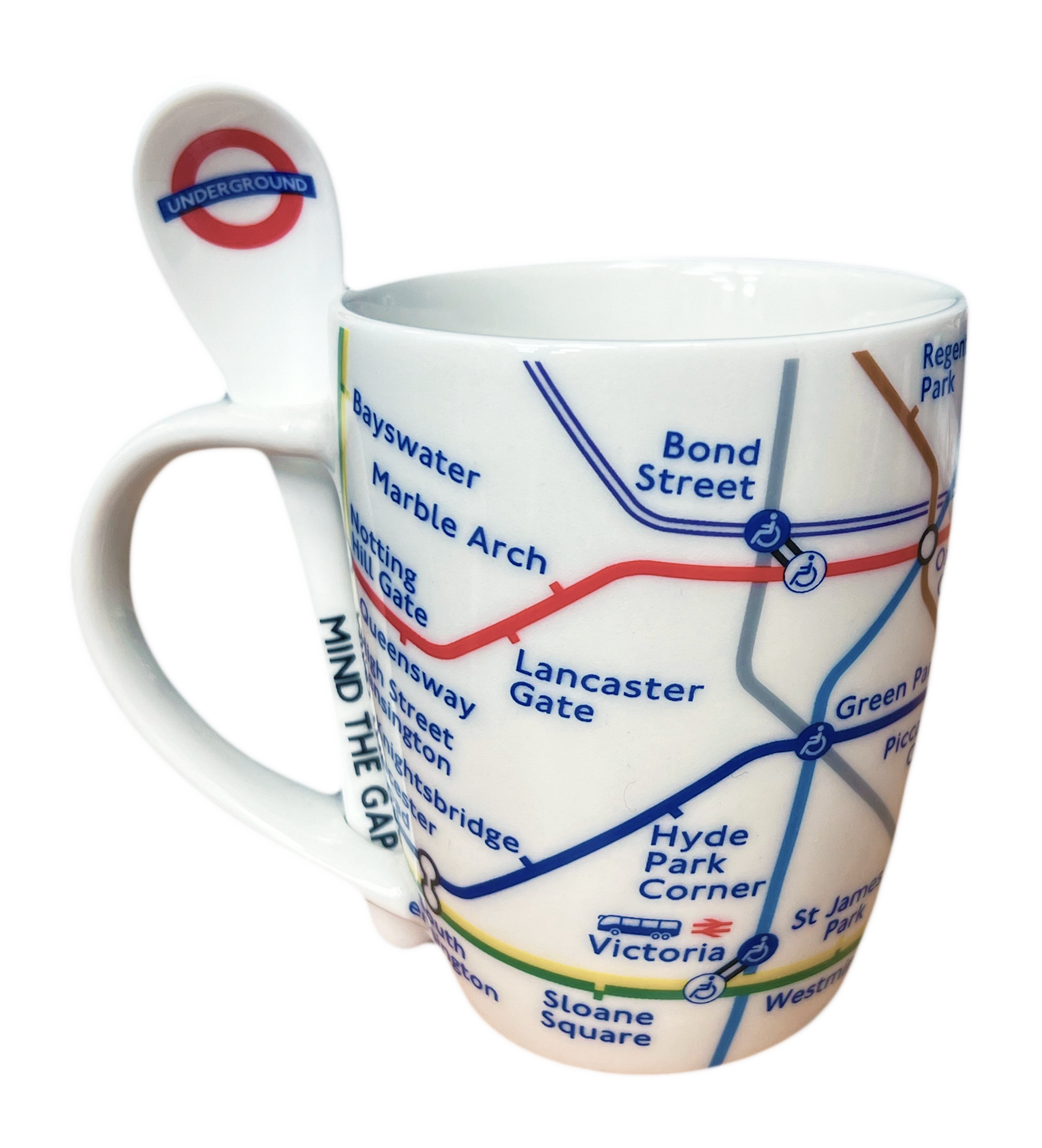 Licensed London Underground Tube Map Bone China Mug with Spoon New set