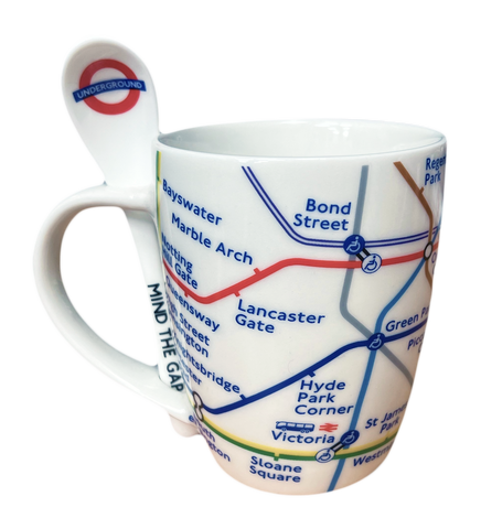 Licensed London Underground Tube Map Bone China Mug with Spoon New set