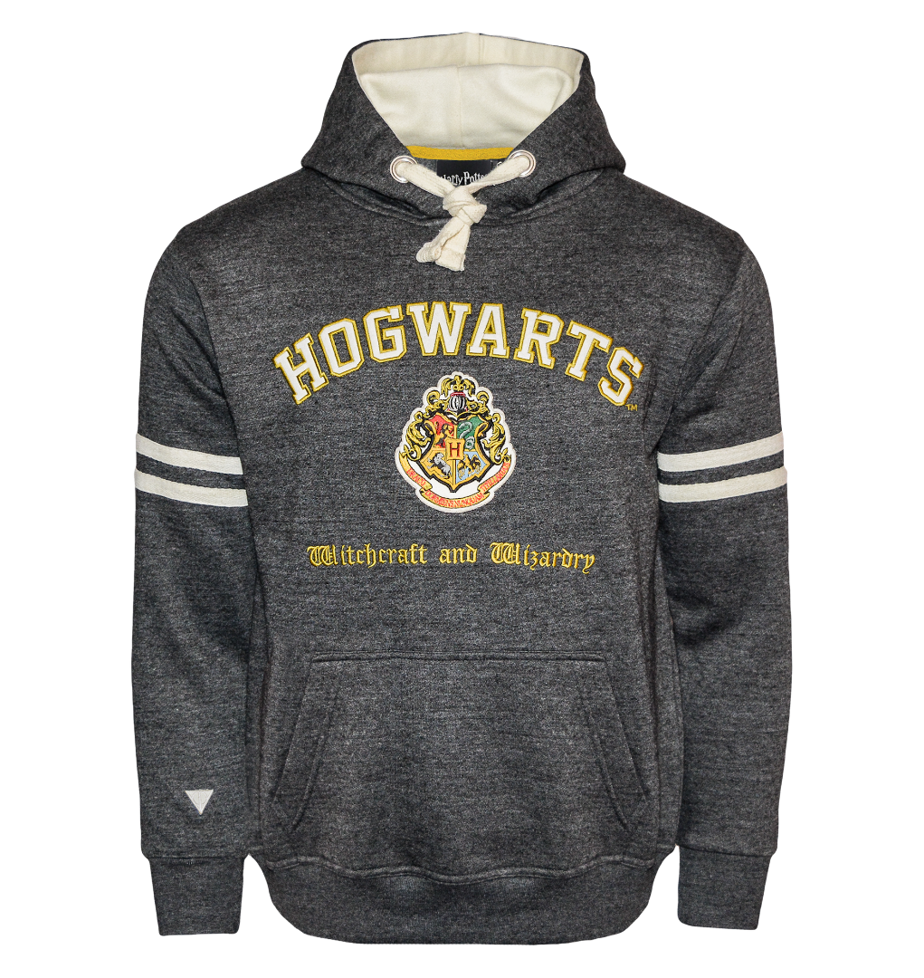 Licensed Unisex Hogwarts Hooded Sweatshirt-Charcoal Harry Potter