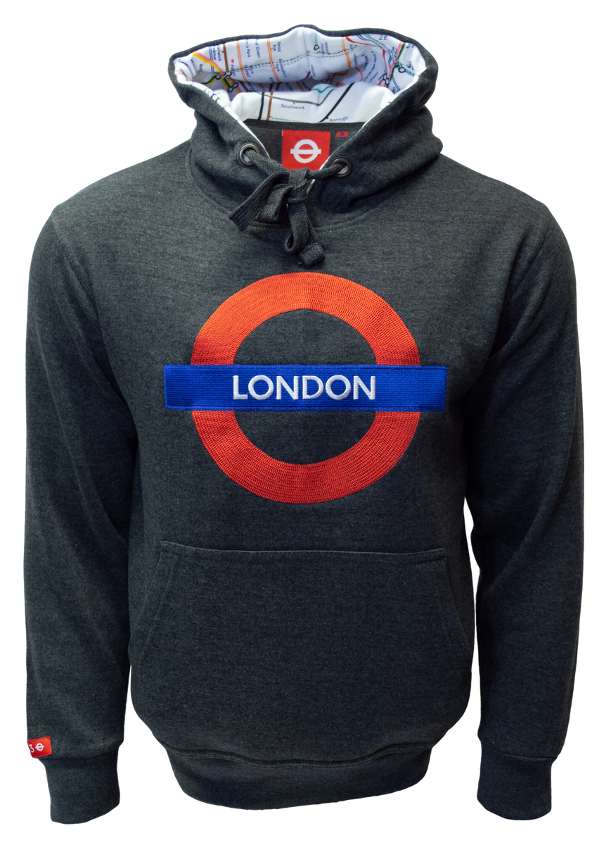 TFL129 Licensed Unisex London Roundel Embroidered Hooded