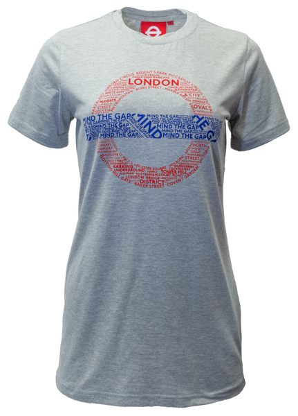 Licensed TFL101L Ladies London Undergound Mind the Gap T Shirt Grey