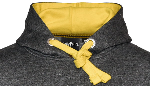 Licensed Unisex Hufflepuff Hooded Hoodie Sweatshirt-Charcoal Harry Potter