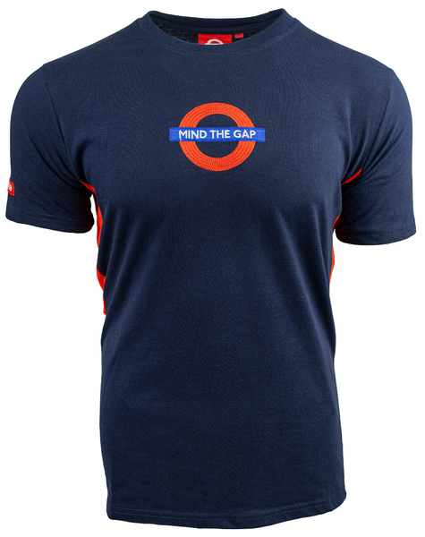 GWCC Licensed Unisex Mind The Gap Chain Stitch Embroidery T-Shirt Underground Navy (XS)