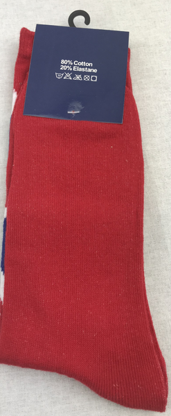 Mens Union Jack Sock Red Size 6-11(UK) - British Heritage Brands