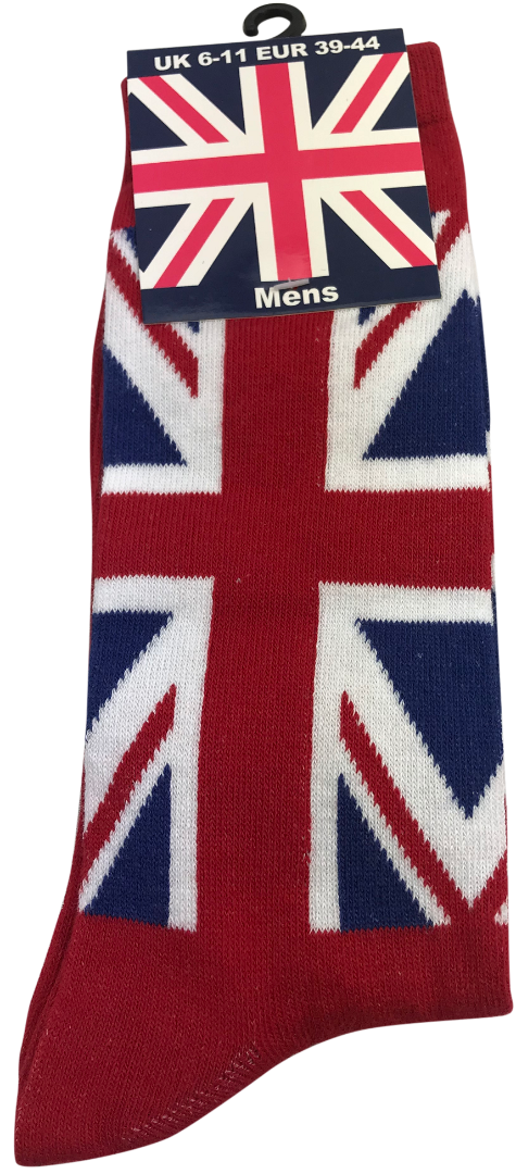Mens Union Jack Sock Red Size 6-11(UK) - British Heritage Brands
