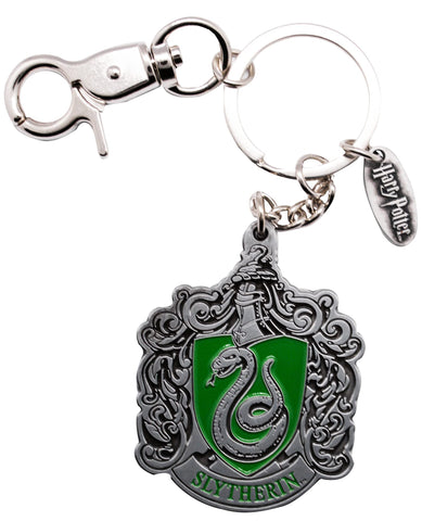 GWCC Official Licensed Harry Potter Slytherin Pewter Spinning Keyring Keychain for keys, rucksack, handbags