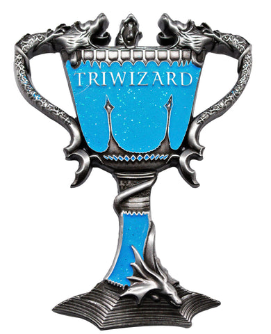 Licensed Harry Potter Triwizard Cup Magnet with its finely sculpted detailing and metallic silver finish. Fridge Magnet