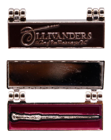 Licensed Harry Potter Ollivanders Wand Box Pin Badge is made of metal and filled with enamel 3.5cm X 1.5cm
