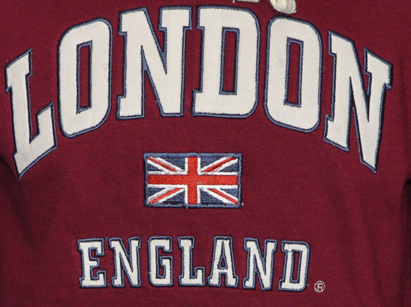 LE129MOW Unisex London England Hoodie Hooded Sweatshirt Maroon off white XS-2XL - British Heritage Brands