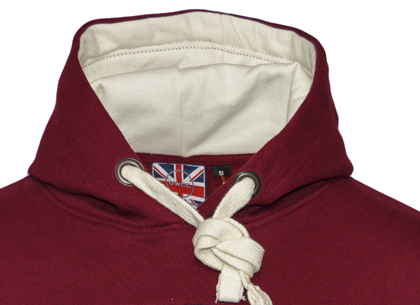 LE129MOW Unisex London England Hoodie Hooded Sweatshirt Maroon off white XS-2XL - British Heritage Brands