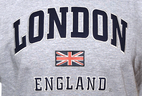 LE105GN Unisex London england Applique Embroidery T Shirt - British Heritage Brands