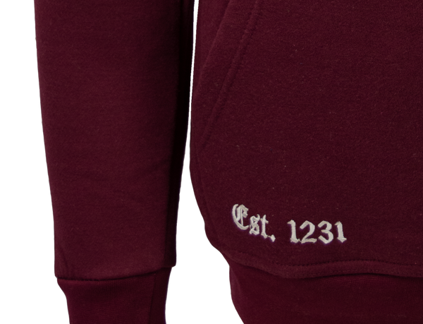 OU129 Licensed Unisex Oxford University Hooded Sweatshirt Maroon - British Heritage Brands