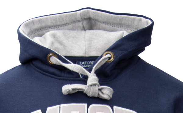 OU129 Licensed Unisex Oxford University Hooded Sweatshirt Navy/Grey - British Heritage Brands
