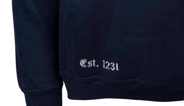 OU129 Licensed Unisex Oxford University Hooded Sweatshirt Navy/Grey - British Heritage Brands