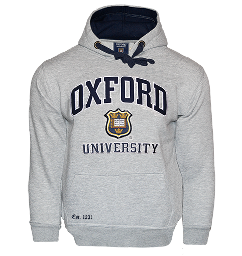 OU129 Licensed Unisex Oxford University Hooded Sweatshirt Grey - British Heritage Brands