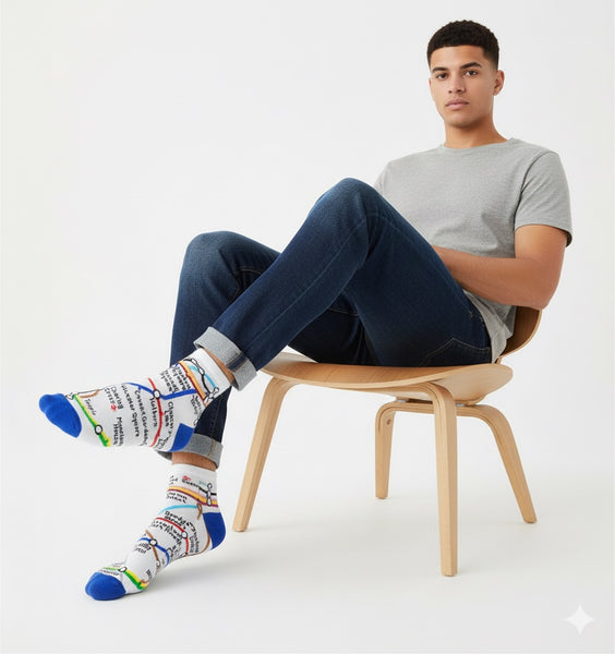 TFL6309 Licensed London Underground Tube Map Trainer Socks Mens - British Heritage Brands