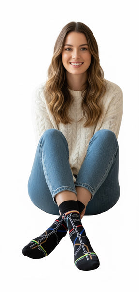 TFL6305 Ladies Licensed Underground Tube Map Sock Size 4-7 - British Heritage Brands