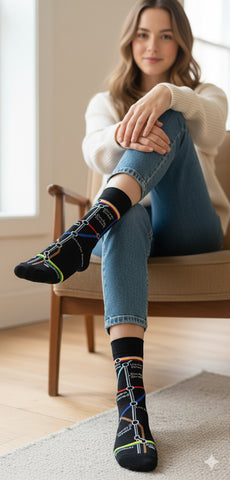 TFL6305 Ladies Licensed Underground Tube Map Sock Size 4-7 - British Heritage Brands