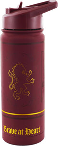 Licensed Harry Potter Gryffindor 'Double Stainless Steel 304' Water Bottle with Embossed Logo in Gold & Brave at Heart in Gold, Capacity 530ml (18oz), Storage 16 Hours hot and 12 Hours Cold