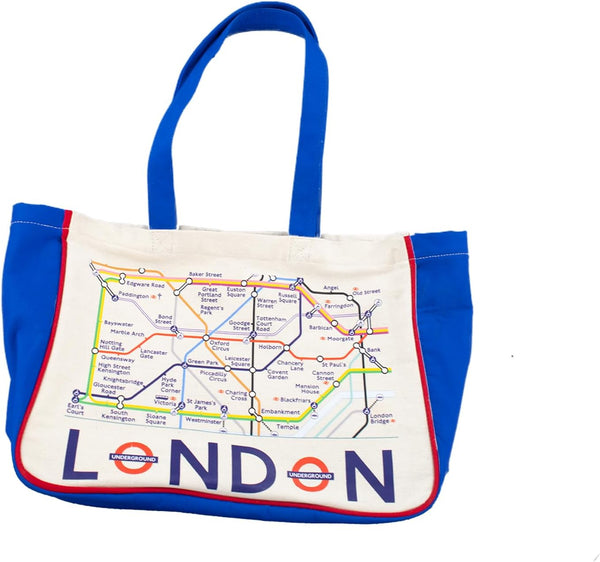 Licensed London Underground Tube Map Canvas Tote Bag with matching Purse with Underground Roundell