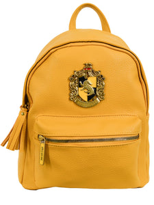 harry potter mini backpack yellow Harry Potter House Backpack Collection, Pebbled Leather, Metal Crest B – British Heritage Brands