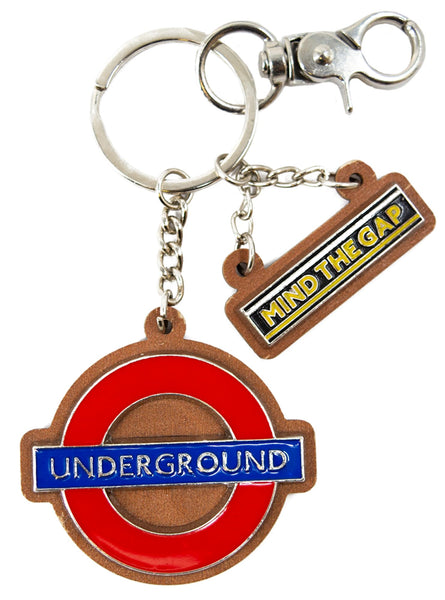Licensed Underground and Mind The Gap Enamel Wooden Keyrings and Fridge Magnets, Keychain, with Charms, 4 Styles