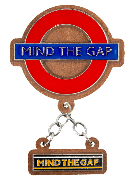 Licensed Underground and Mind The Gap Enamel Wooden Keyrings and Fridge Magnets, Keychain, with Charms, 4 Styles
