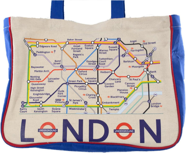 Licensed London Underground Tube Map Canvas Tote Bag with matching Purse with Underground Roundell