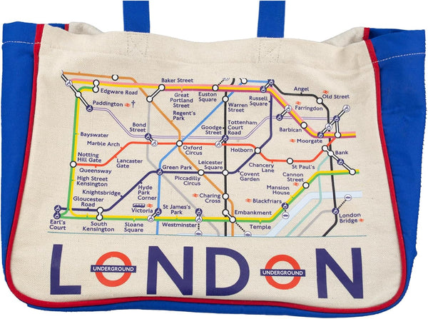 Licensed London Underground Tube Map Canvas Tote Bag with matching Purse with Underground Roundell