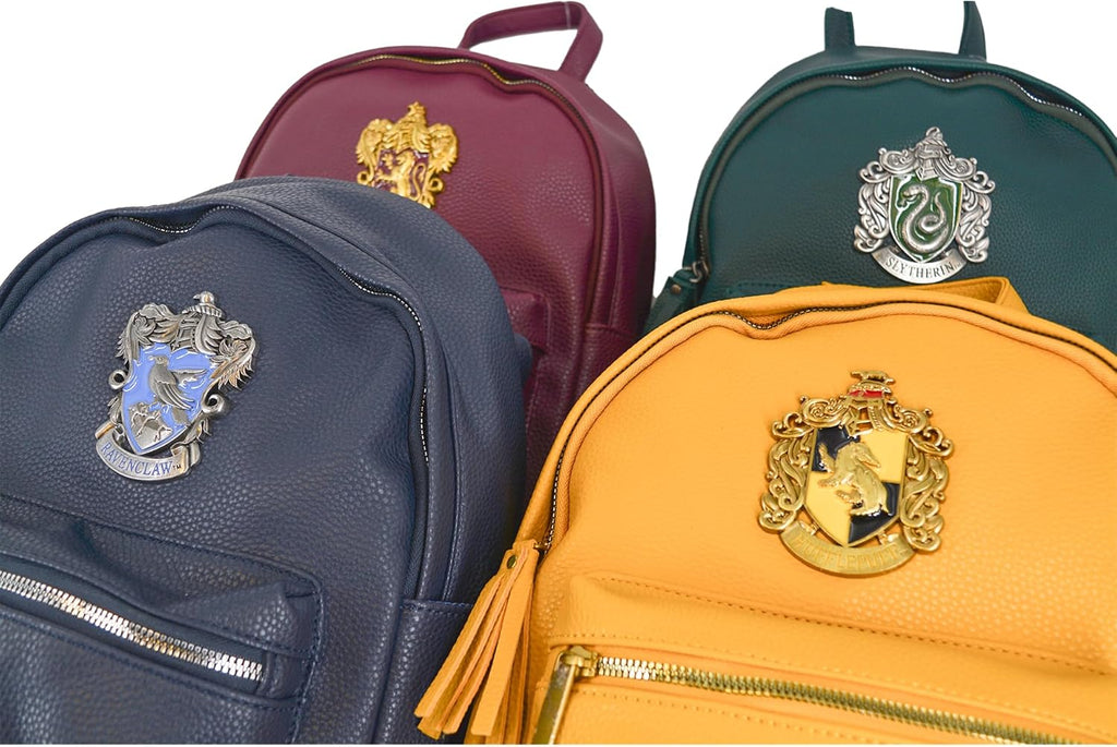 harry potter mini backpack hous crest Harry Potter House Backpack Collection, Pebbled Leather, Metal Crest B – British Heritage Brands