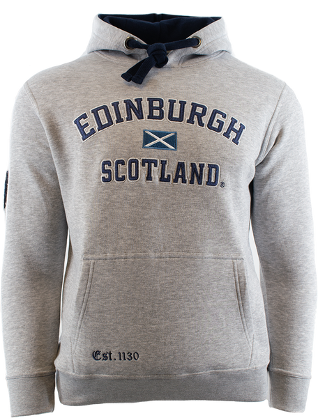Unisex Edinburgh Scotland Hooded Sweatshirt, Hoodie Applique Embroidery Design, XS-4XL, Available in Black, Blue, Off-White, Grey-Pink, Grey-Navy