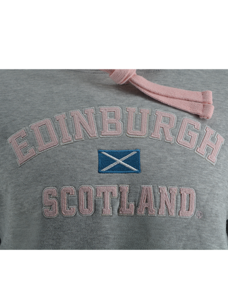 Unisex Edinburgh Scotland Hooded Sweatshirt, Hoodie Applique Embroidery Design, XS-4XL, Available in Black, Blue, Off-White, Grey-Pink, Grey-Navy