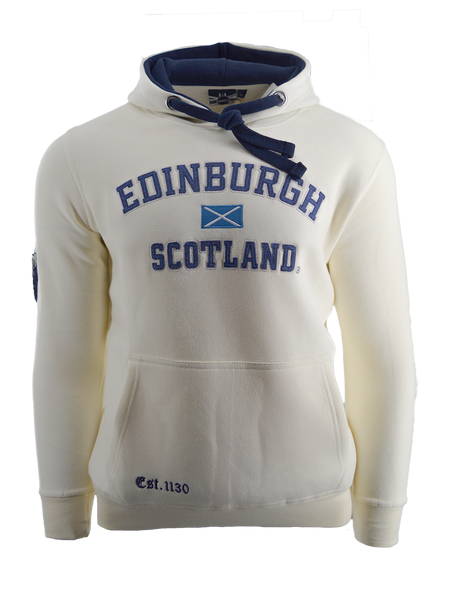 Unisex Edinburgh Scotland Hooded Sweatshirt, Hoodie Applique Embroidery Design, XS-4XL, Available in Black, Blue, Off-White, Grey-Pink, Grey-Navy