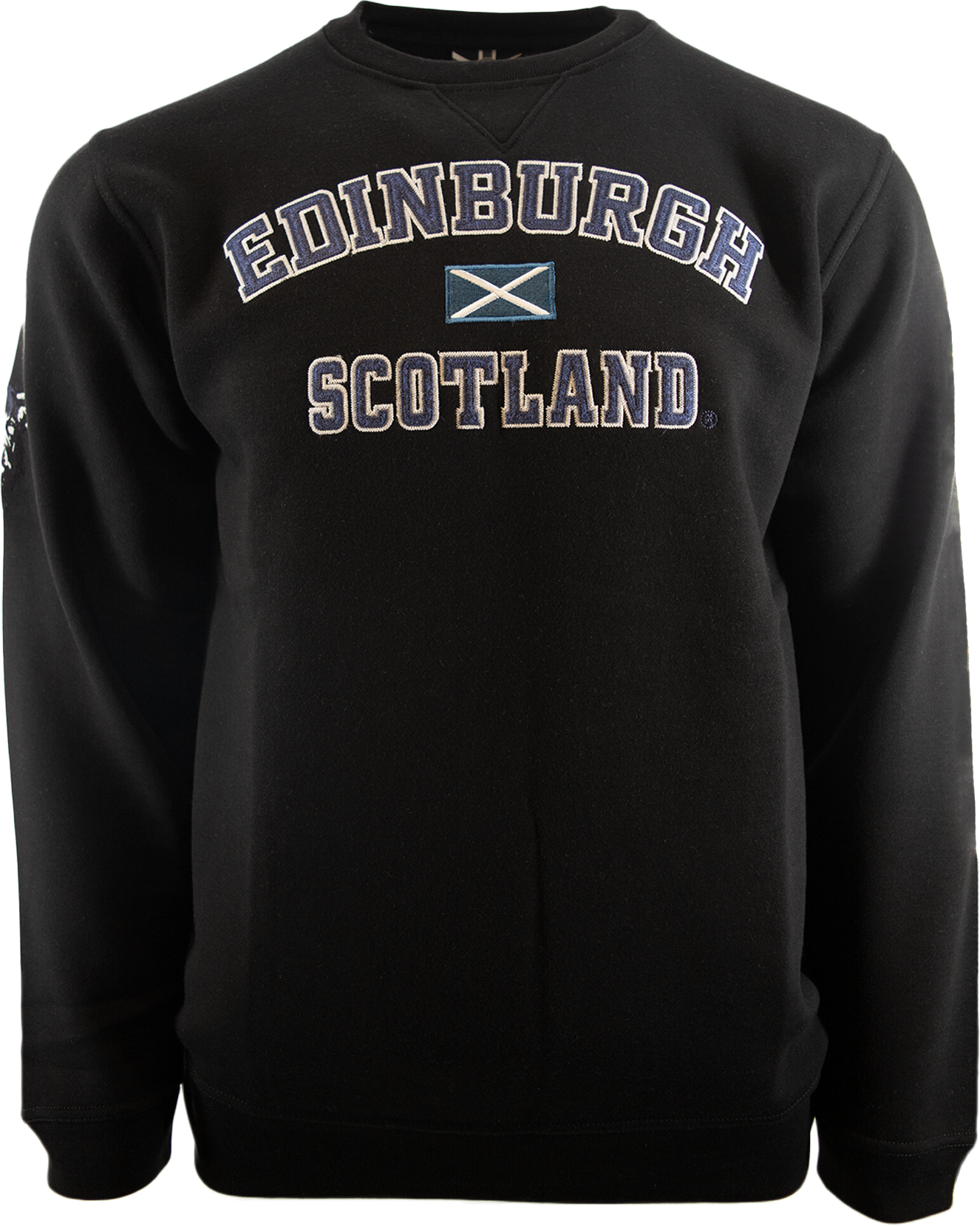 Unisex Edinburgh Scotland Sweatshirt, Applique Embroidery Design, XS-4XL, Available in Black, Blue, Off-White, Grey GPink and Grey Navy