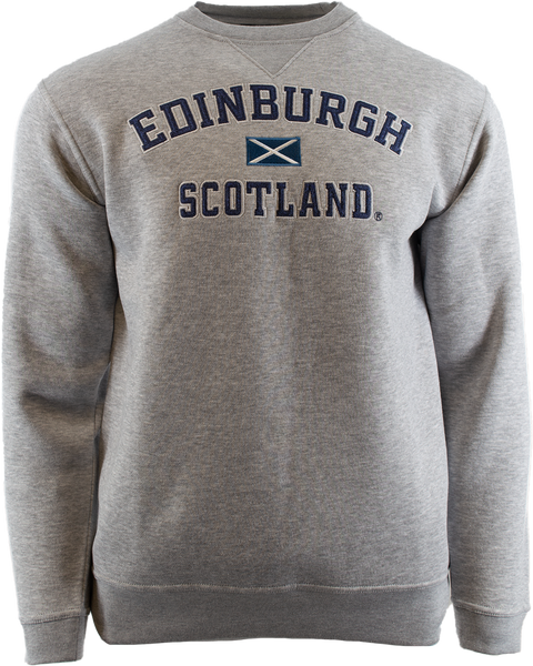 Unisex Edinburgh Scotland Sweatshirt, Applique Embroidery Design, XS-4XL, Available in Black, Blue, Off-White, Grey GPink and Grey Navy