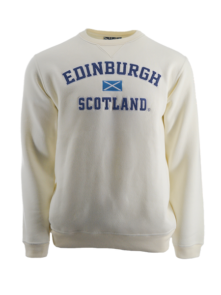 Unisex Edinburgh Scotland Sweatshirt, Applique Embroidery Design, XS-4XL, Available in Black, Blue, Off-White, Grey GPink and Grey Navy