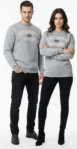 Unisex Edinburgh Scotland Hooded Sweatshirt, Hoodie Applique Embroidery Design, XS-4XL, Available in Black, Blue, Off-White, Grey-Pink, Grey-Navy - British Heritage Brands