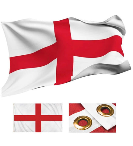 From .29p Each Pack of 12, 72, 144, 576 St Georges England 5ft by 3ft Flag with eyelits, for street party, decoration, patriotic events