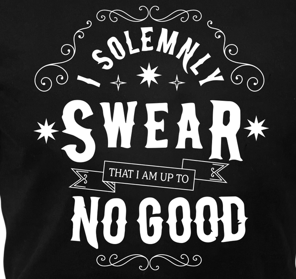 Licensed Unisex Harry Potter 'I Solemny Swear That I am Upto no Good' t-Shirt, Puff Print, Black Colour, XS to 2XL