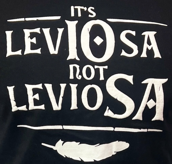 Licensed Unisex Harry Potter Its Leviosa not Leviosa Puff Print t-Shirt, Black, Sizes XS to 2XL