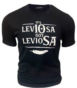 Licensed Unisex Harry Potter Its Leviosa not Leviosa Puff Print t-Shirt, Black, Sizes XS to 2XL