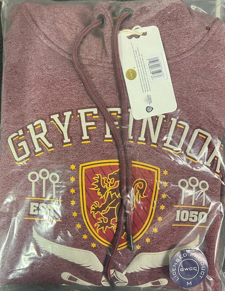 HP130 Licensed Unisex Chainette Fabric Quidditch Hoodie Gryffindor XS to 2XL