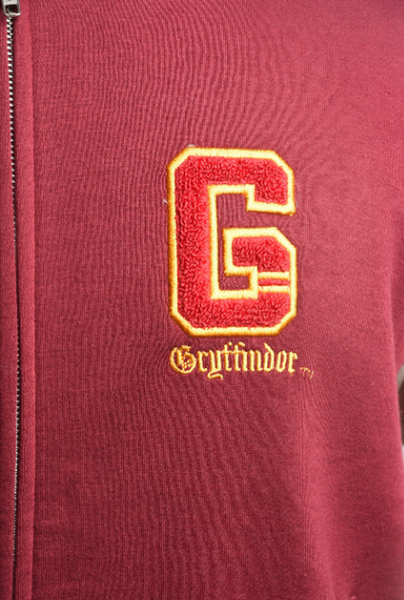 Licensed Harry Potter Unisex Gryffindor Baseball Jacket Terry Towel Embroidery Zipped Maroon/Off White Size XS to 2XL