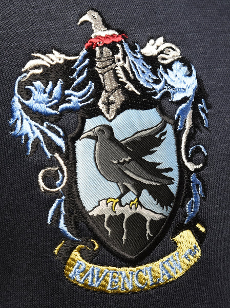 Licensed Harry Potter Unisex Ravenclaw Baseball/Varsity Jacket with Left, Right Chest, Sleeve Embroidery Navy/Off White XS to 2XL