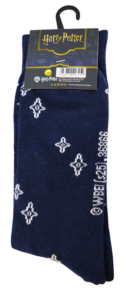 Licensed Harry Potter Hedwig Night Mens Crew Socks, Letter Owl, Colour Navy Blue, Size 6-11(39-46 Euro)