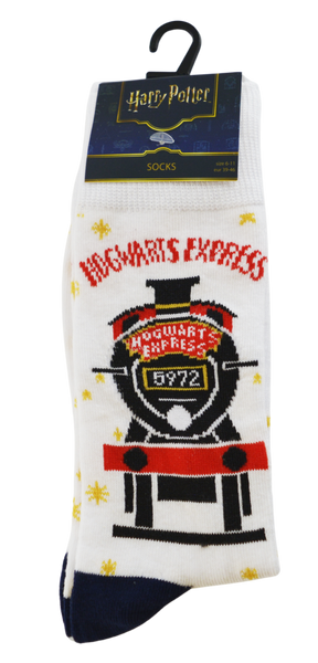Licensed Harry Potter Hogwart Express Mens Crew Socks, White Colour, Size 6-11(39-46 Euro)